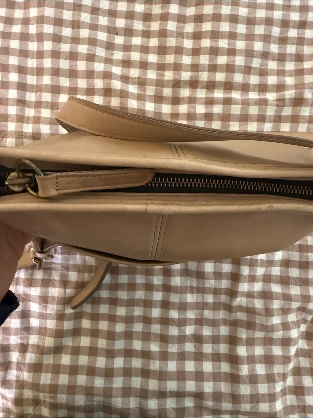 Vintage 80s COACH Leather Bucket Bag, Tan Crossbody Shoulder Bag, Made in USA